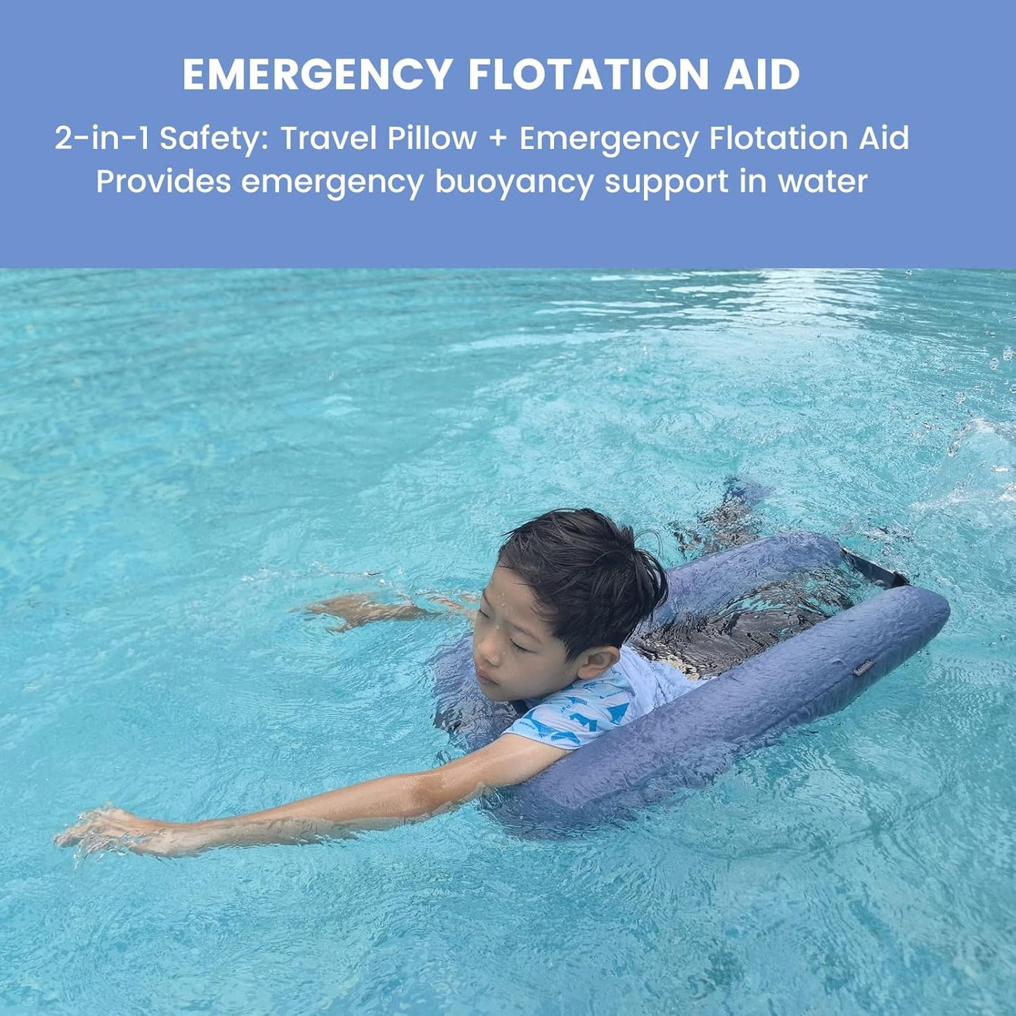 Car Pillow for Kids, Professional Kids Car Pillow for Sleeping Inflatable Carseat Travel - Safe, Reliable - Travel Pillows for Kid Adult Car Seats Blue