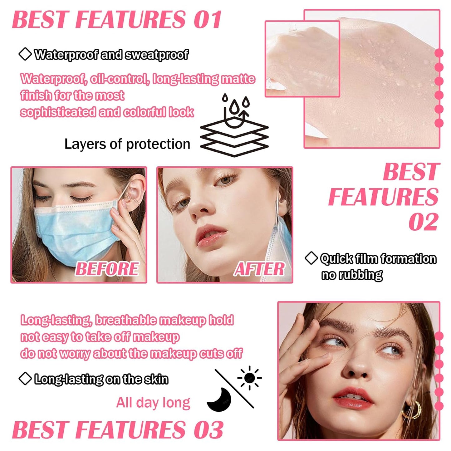 Color Changing Full Coverage Liquid Foundation Makeup Gift Set,Moisturizing BB Cream for Women,Flawless Loose Setting Powder Face Primer Base Makeup Kit With Make up Sponge