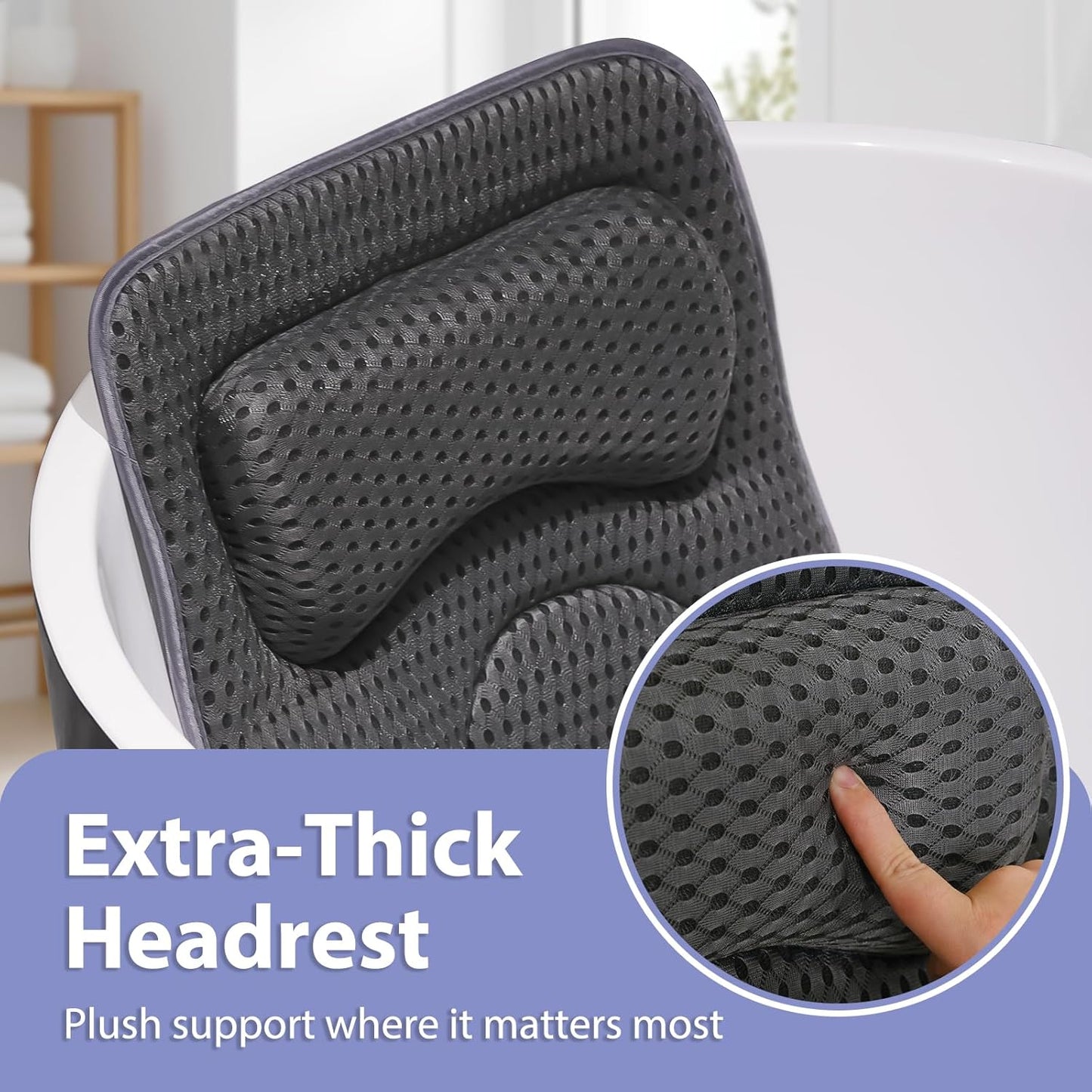 Full Body Bath Pillow for Tub -Soft Bathtub Pillow for Full Back, Head and Neck Support, Quick Dry Bath Cushion, Tub Pillow with 168 Suction Cups, Bathtub Accessories for Gift