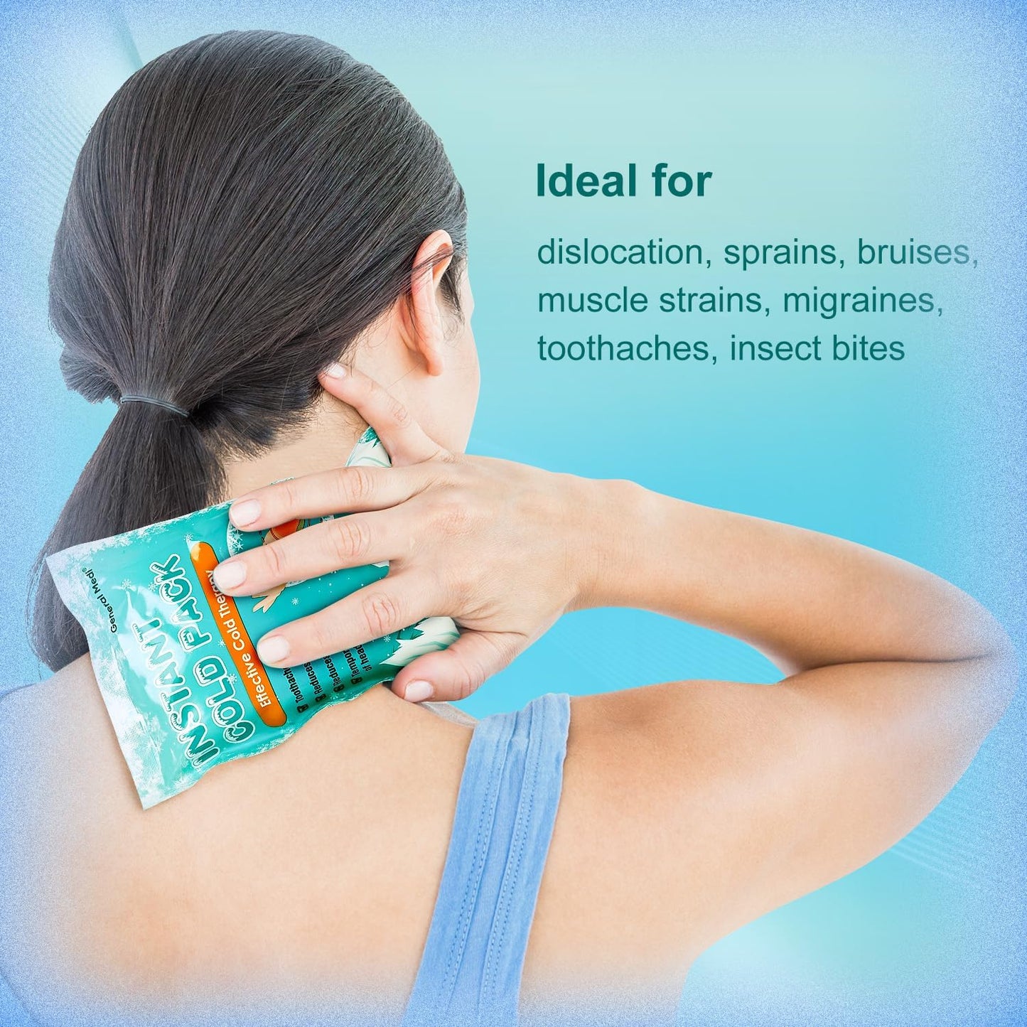 General Medi Instant Ice Cold Pack (4”x 5.5”) – 50 Packs Disposable Cold Therapy Ice Packs for Pain Relief, Swelling, Inflammation, Sprains, Toothache – for Athletes & Outdoor Activities