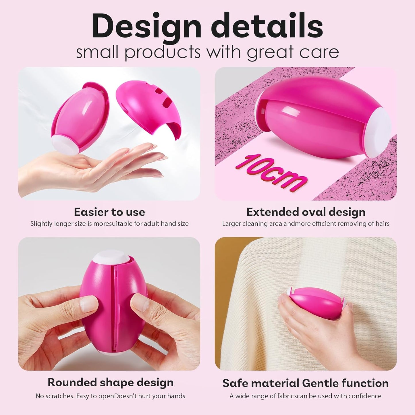 Washable Reusable Gel Lint Roller for Pet Hair，Portable Mini Dog Cat Pet Hair Remover for Clothes，Laundries ，Dust Fuzz Fur -Sticky Cleaner- Small Travel Animal Fur Removal Tool (deep Pink