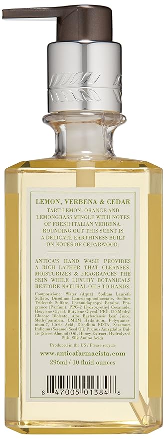 Antica Farmacista Hand Wash -Lemon, Verbena & Cedar, 10 Fl Oz (Pack of 1)