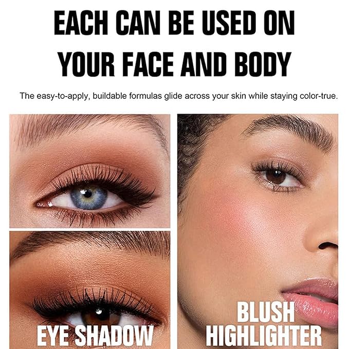 3D Blush Palette, Multi-Use Makeup Powder Blush Palette Cream Blush For Cheeks, Mulit Balm, Lightweight, Smooth, Blendable, Long-Lasting Pigment, Natural Shimmery Or Matte Finish, #01 Rose