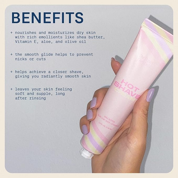 The Skinny Confidential Shave Cream - Women's Face Shaving Cream for Dermaplaning to Remove Facial Hair & Peach Fuzz - Nourishing & Moisturizing Shea Butter, Aloe Leaf Juice & Vitamin E