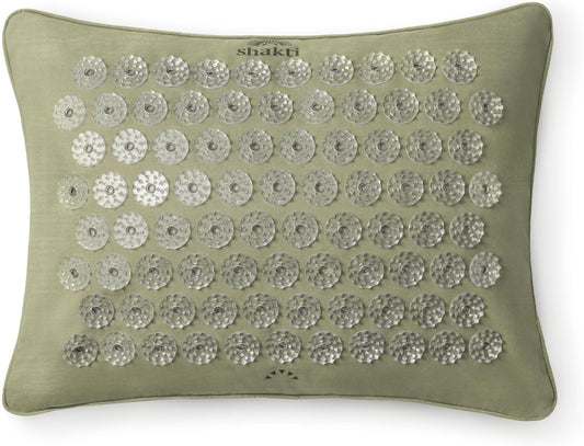 ShaktiMat Premium Acupressure Pillow, Level 1 Intensity in Tulsi, Massage Muscles, Aid Sleep & Unlock Inner Tension | Similar to Acupuncture | FSA/HSA Eligible | Organic Cotton Certified
