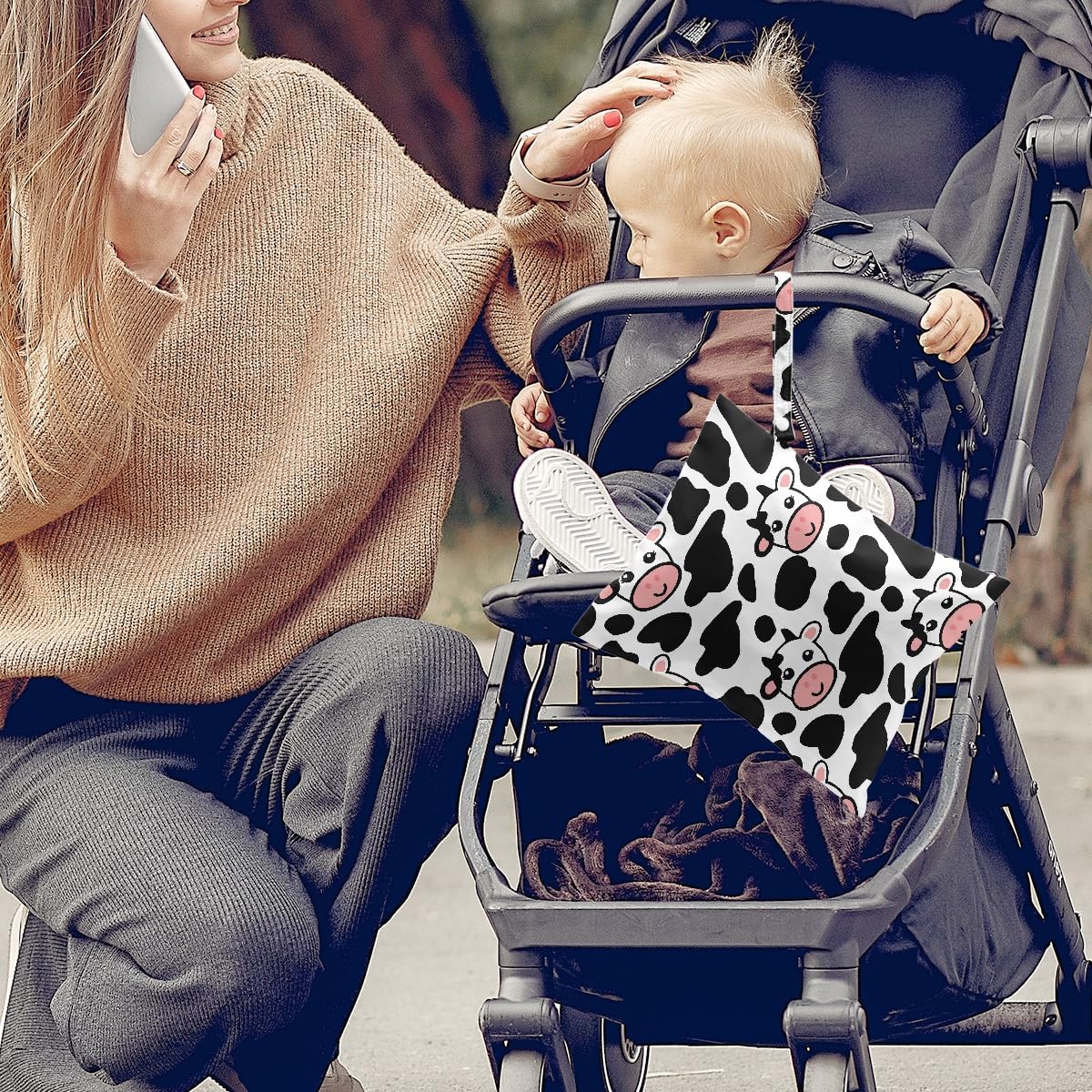 Cow Gifts for Women, 2Pcs Wet Bags, Wet Dry Bag Reusable for Swimsuit, Travel, Diapers, Pool, Beach, Dirty Yoga Gym Clothes, Toiletries, Makeup Bag, Waterproof Goose Cow Print Stuff Birthday Gifts