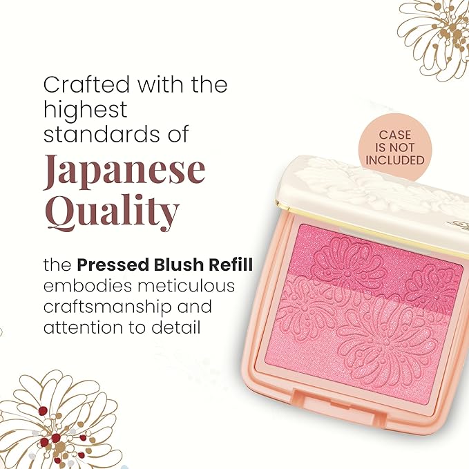 Paul & Joe Pressed Blush Palette Refill Only, Case Sold Separately, Oil-Absorbing Blush Powder, Bi-Color Face Blushes with Fitting Veil Powder, Light Rose and Light Pink, 03 Lit De Princesse, 0.17 oz