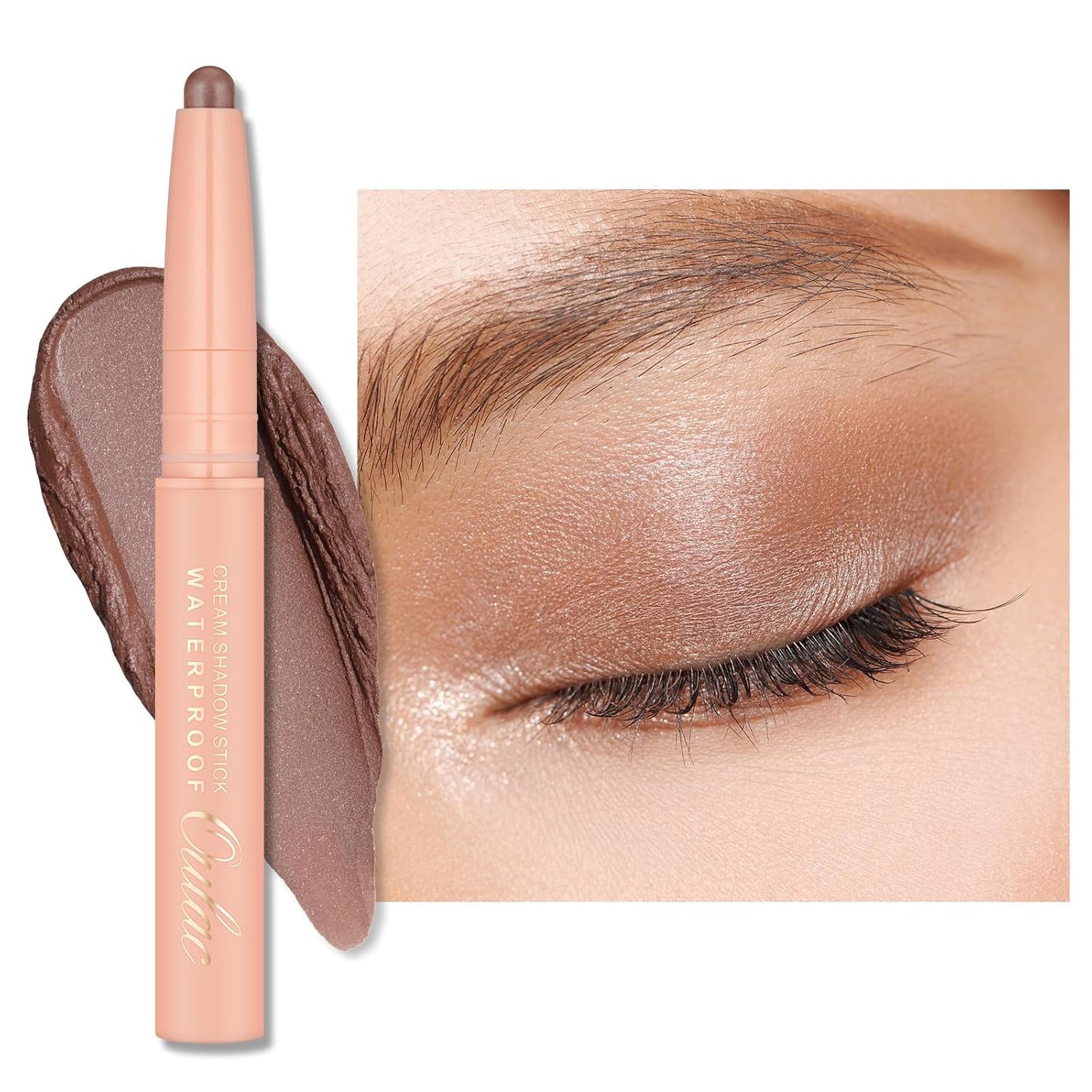 Oulac Mocha Eyeshadow Crayon – Twist-Up Waterproof Stick, Soft Shimmer Finish, Vegan & Cruelty-Free, 1.25g, WA02 Opulent Affair