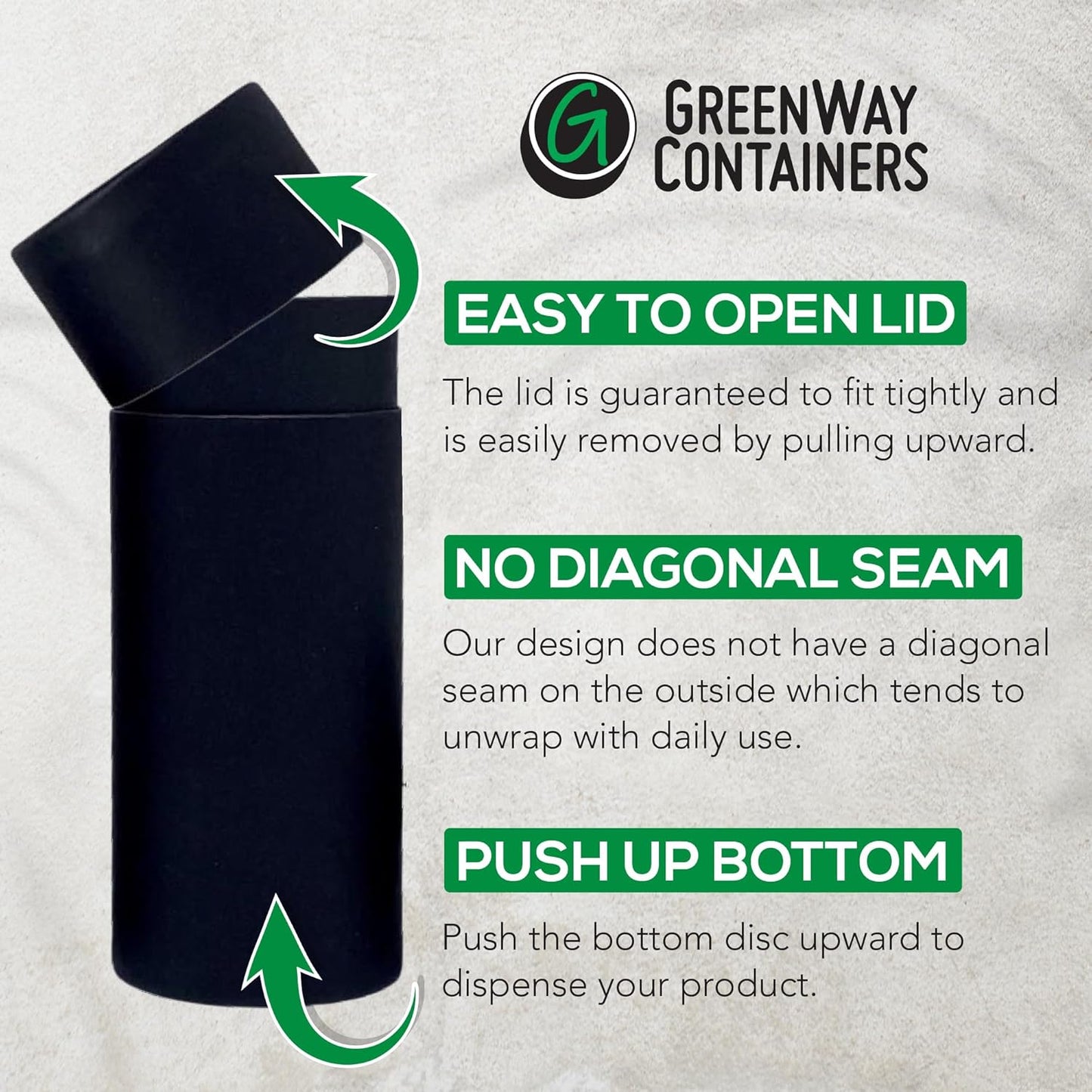 GreenWay 2.5oz / 70g Kraft Paperboard Deodorant Tubes with Lids - 6 Pack Solid Perfume Tubes Refillable DIY Cosmetic Containers - Deodorant Containers Lotion Tubes Empty Holder Tubes Kraft - White