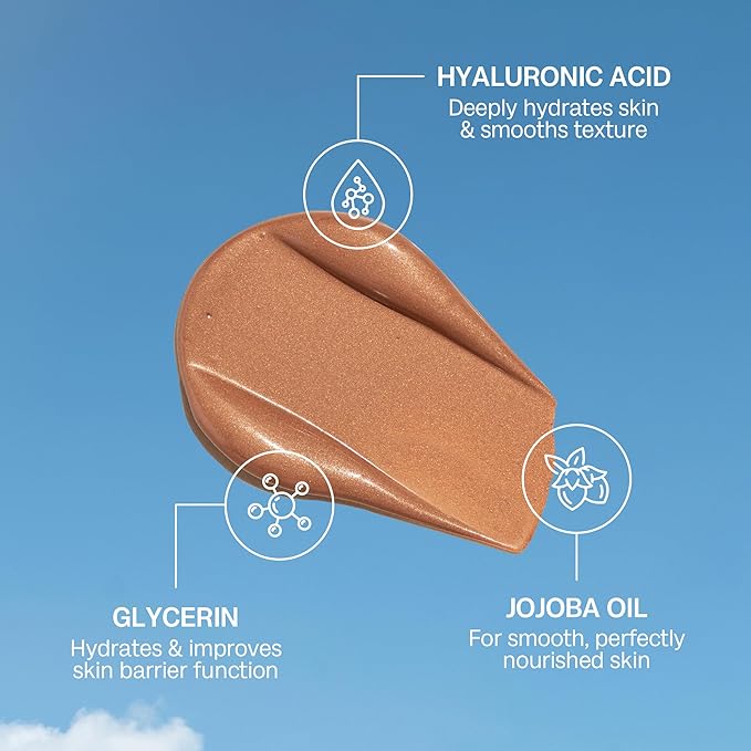 Bali Body Bronzing Serum | Hydrating with Hyaluronic Acid & Vitamin E | Anti-Aging Skin Bronzing Serum for Face | Lightweight, Non-Greasy, Buildable Skin Tint | Cruelty-Free (30 ml/1.01 fl oz)