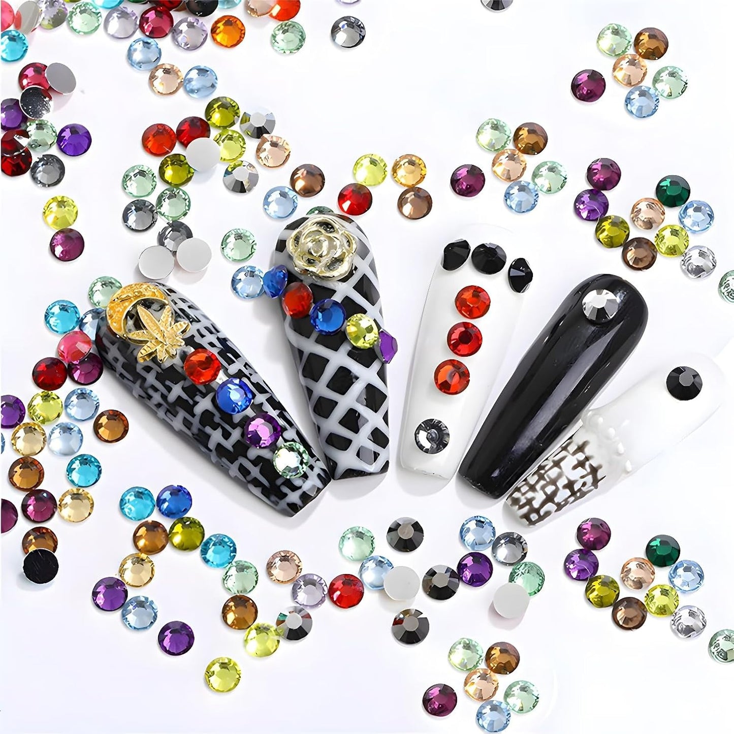 Flatback Rhinestones Round Gems for Nails Art and Crafts 4000Pcs SS6 2mm Glitter Crystals Stone DIY Bags Clothes Shoes (Dark Purple)