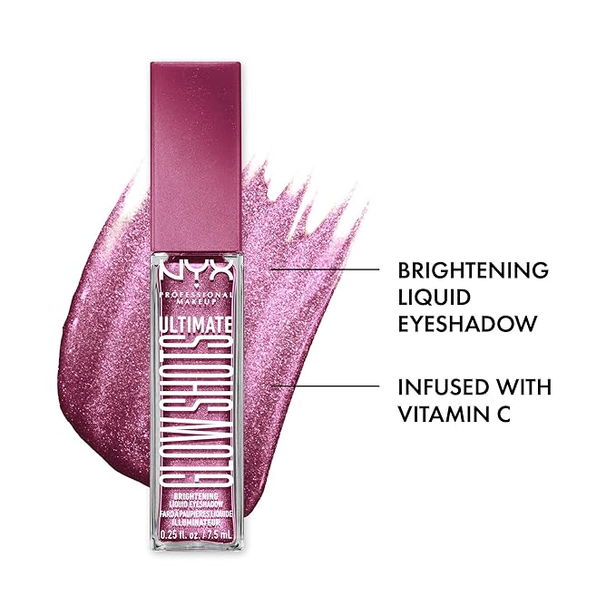 NYX PROFESSIONAL MAKEUP Ultimate Glow Shots, Liquid Eyeshadow, Long-Lasting Shimmer Eye Shadow with Vitamin C - Plum Player