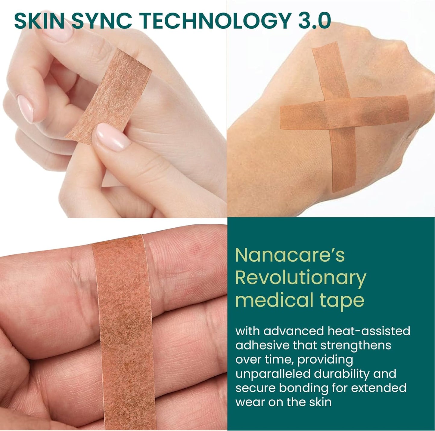 Tan Surgical Tape 0.5" x 11yd (6 Rolls) +10pc Gauze Pads | Microporous Micropore Tape | Skin Coloured Nose Tape|Medical Tape for Skin, Dressings,Face, Wound Care | First Aid Bandage Tape