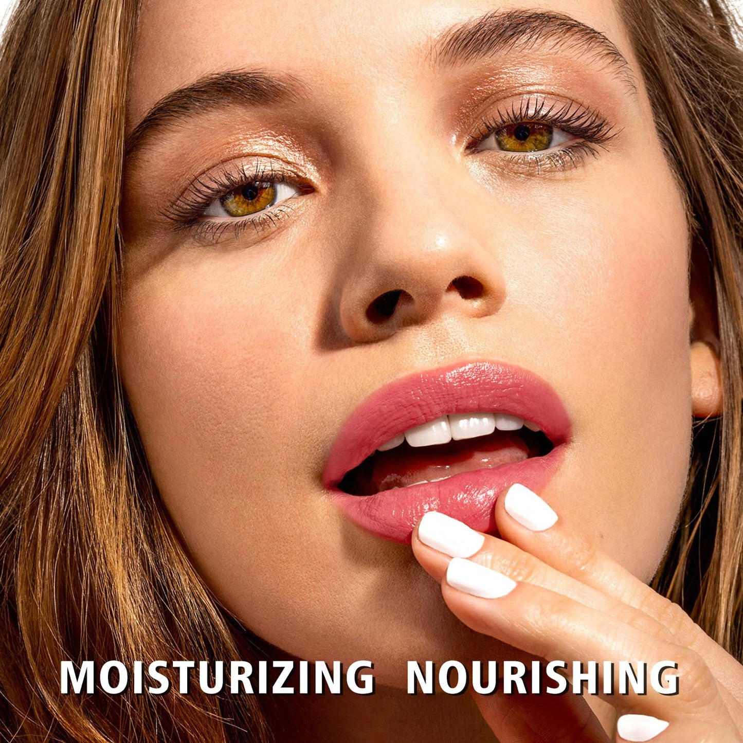 MAKI YIKA Moisture Pink Lipstick for Women Hydrate Lip Balm for Dry Cracked Lips Weightless Glossy Lip Color Juicy Finish,MA058 Nude Pink