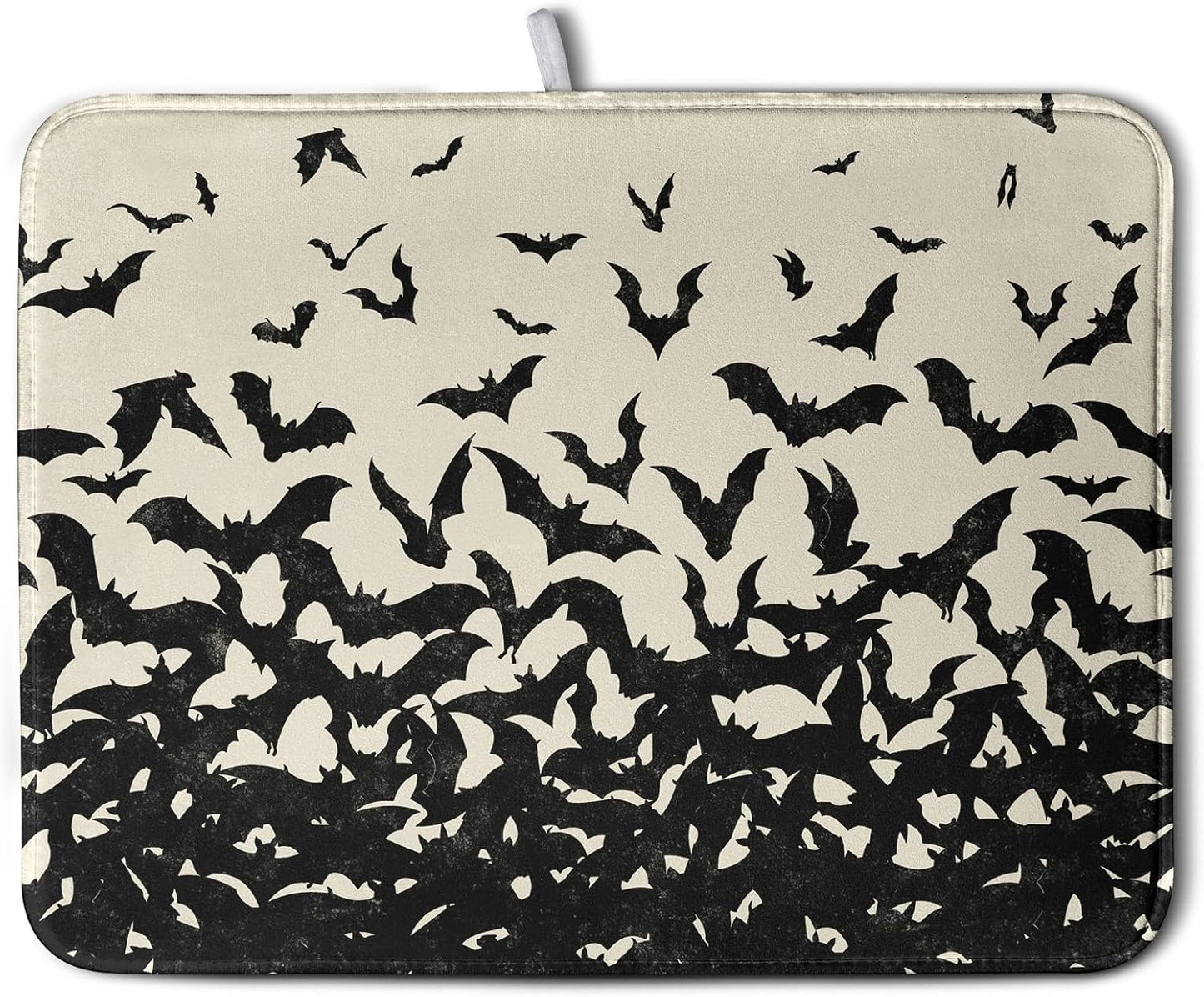 Halloween Bats Halloween Dish Drying Mat for Kitchen Counter 18x24 Inch Microfiber Absorbent Drying Mats Washable Dishes Drainer Mats Reusable Dish Rack Pad for Coffee Bar