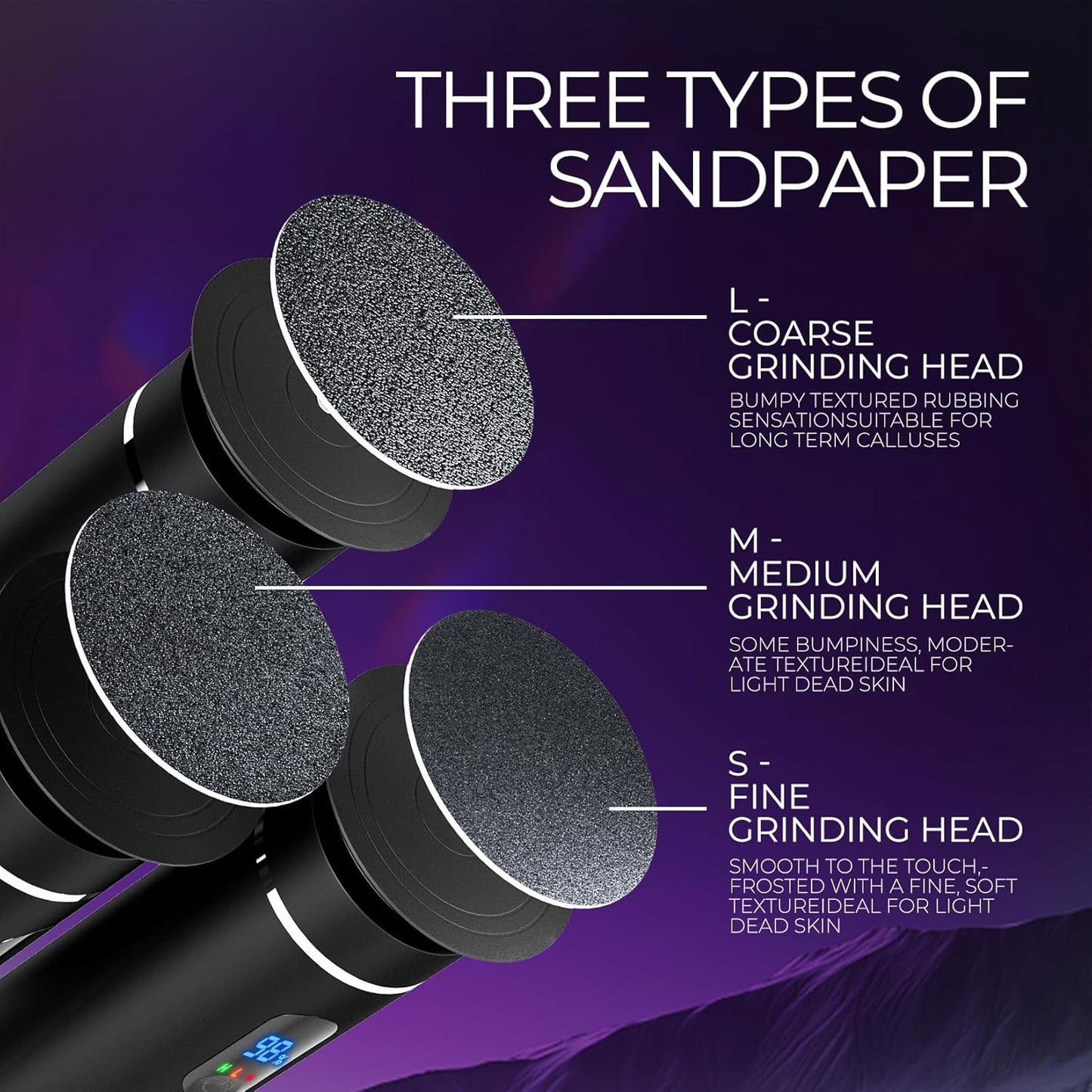 krofaue Rechargeable Electric Callus Remover for Feet - 2 Speed Electric Foot File with 30 Replaceable Sandpaper, Wireless Pedicure Tool for Dead Skin & Heel Callus