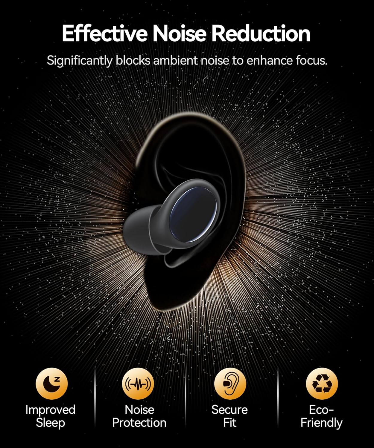 Ear Plugs for Sleeping 45dB Noise Cancelling Ear Plugs for Concerts & Noise Reduction, Earplugs for Sleep, Snoring Airplane Musician Calmer, Silicone Earplugs Reusable Concert Ear Plug +8Tip Oil Black