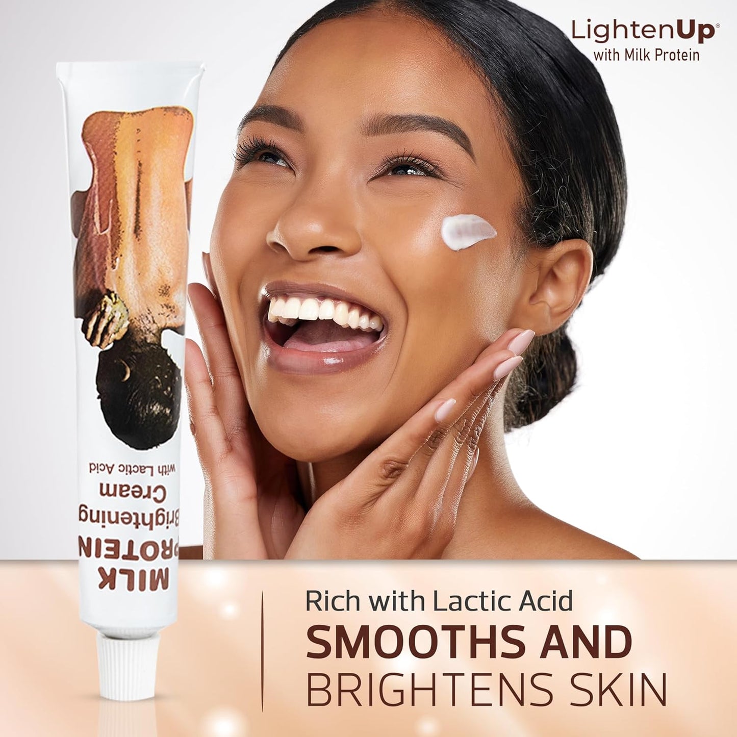 OMIC Lighten-Up Lactic Acid Cream - 1.7 Fl oz / 50 ml - Skin Brightening Cream, AHA Cream, Helps Even Skin Tone - with Vitamin C & Shea Butter