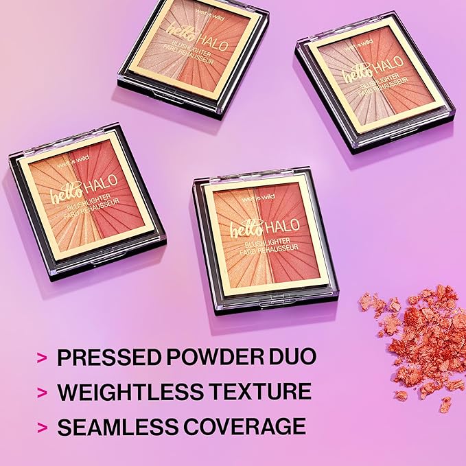 Wet n Wild MegaGlo Blushlighter, Blendable Blush & Highlighter Set, Shimmery Metallic Finish, Highlight Bling