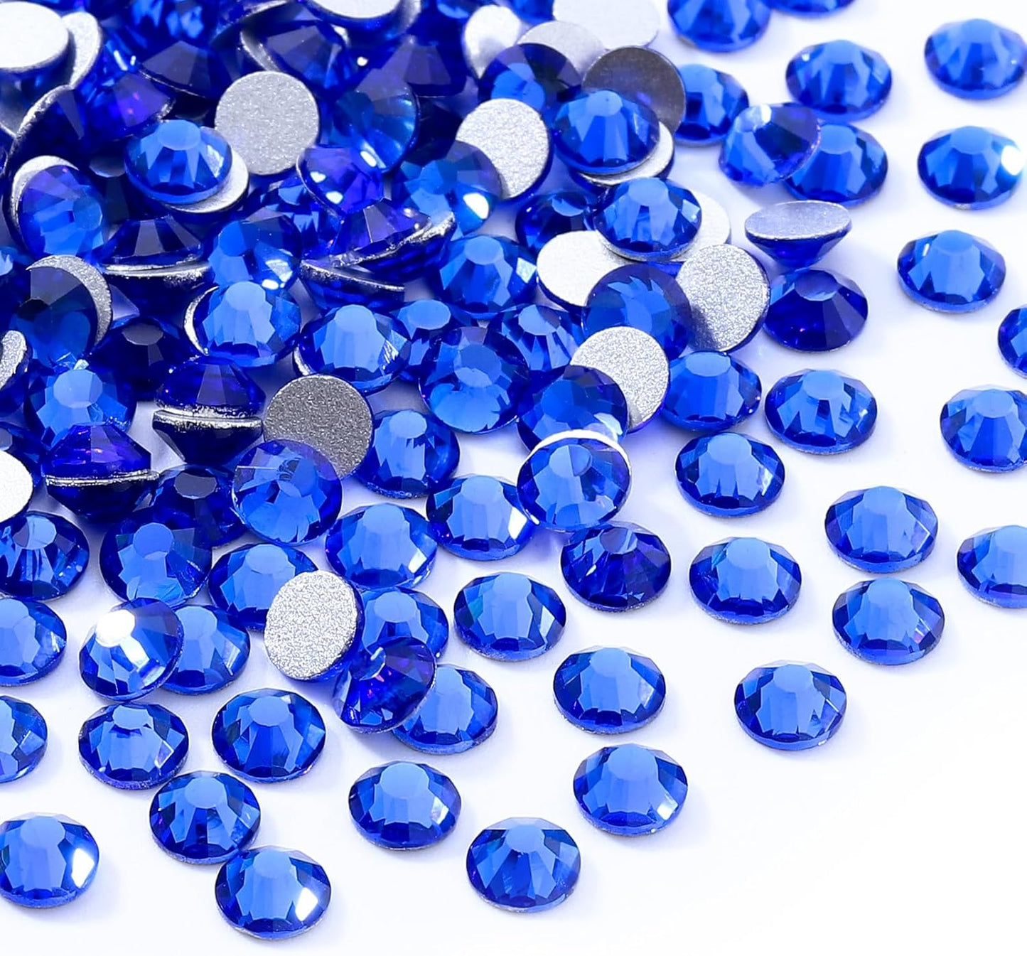 Sapphire Flatback Rhinestones, Glass Rhinestones for Nail Art and Craft, Glue Fix, Loose Crystal Gemstones(Blue, SS20, 1440pcs, 4.6-4.8mm)