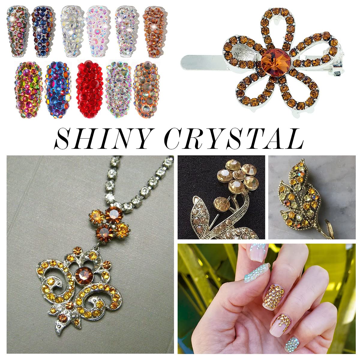 1440Pcs Topaz Crystal Rhinestones,Glass Flatback Rhinestones Gemstones for Nail Face Makeup Art Crafts Clothes Decoration -(SS12,3.0mm,Topaz)