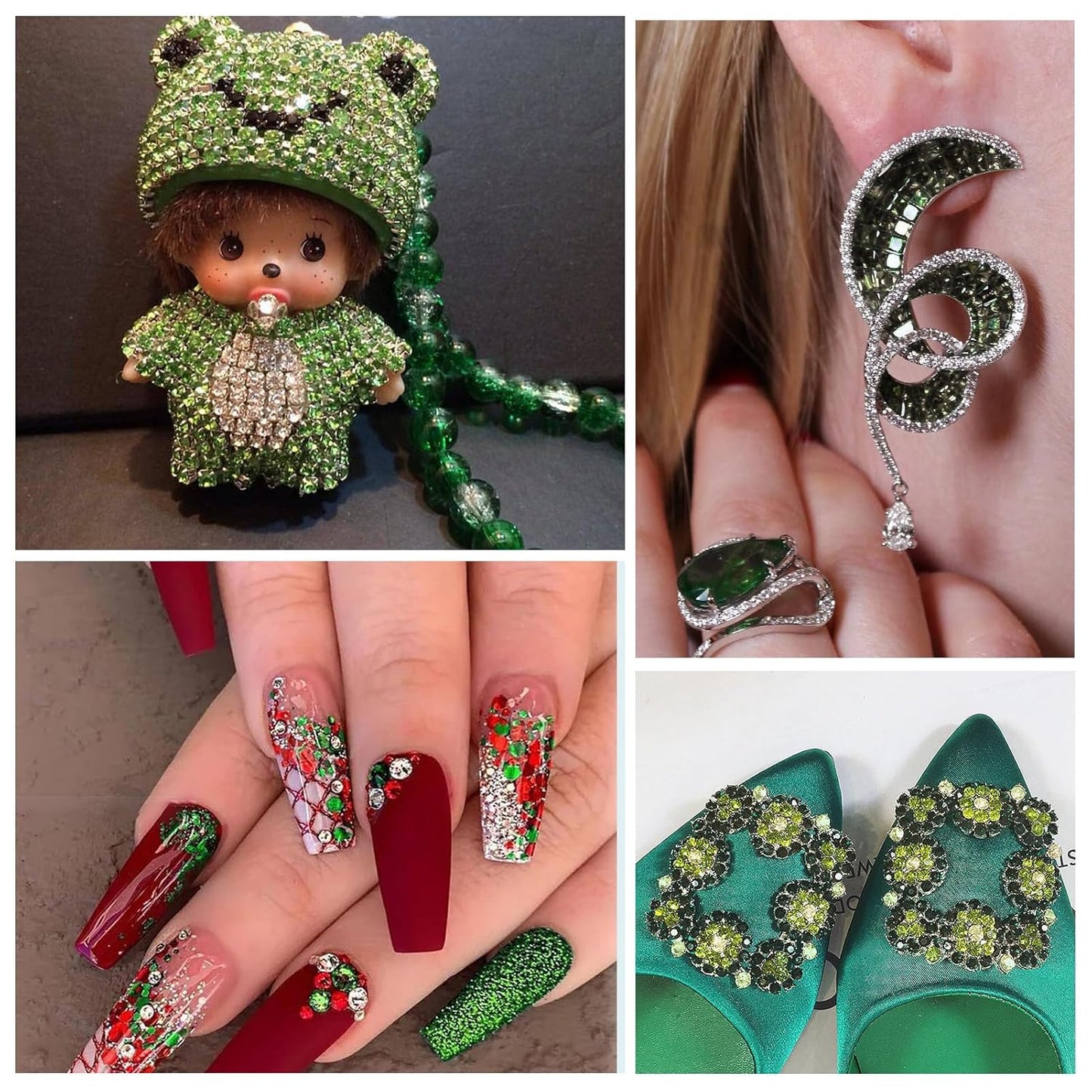 1440Pcs Light Green Crystal Rhinestones,Glass Flatback Rhinestones Gemstones Small for Nail Face Makeup Art Crafts Clothes Decoration - (SS4,1.6mm,Light Green)