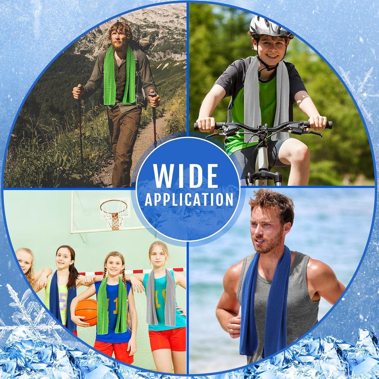 Hosuly 30 Pack Cooling Towels, 40"x12" Ice Breathable Soft Chilly Sweat Rag Microfiber Workout Rags for Gym Cooling Towels for Neck and Face for Yoga Golf Sport Running