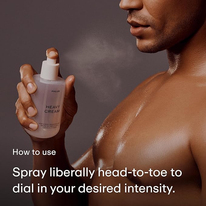 PHLUR Heavy Cream Body Mist – Hair and Body Mist for Women & Body Spray for Men – Marshmallow, Whipped Cream, Jasmine, Coconut Cream & Vanilla Body Spray (8 FL Oz)