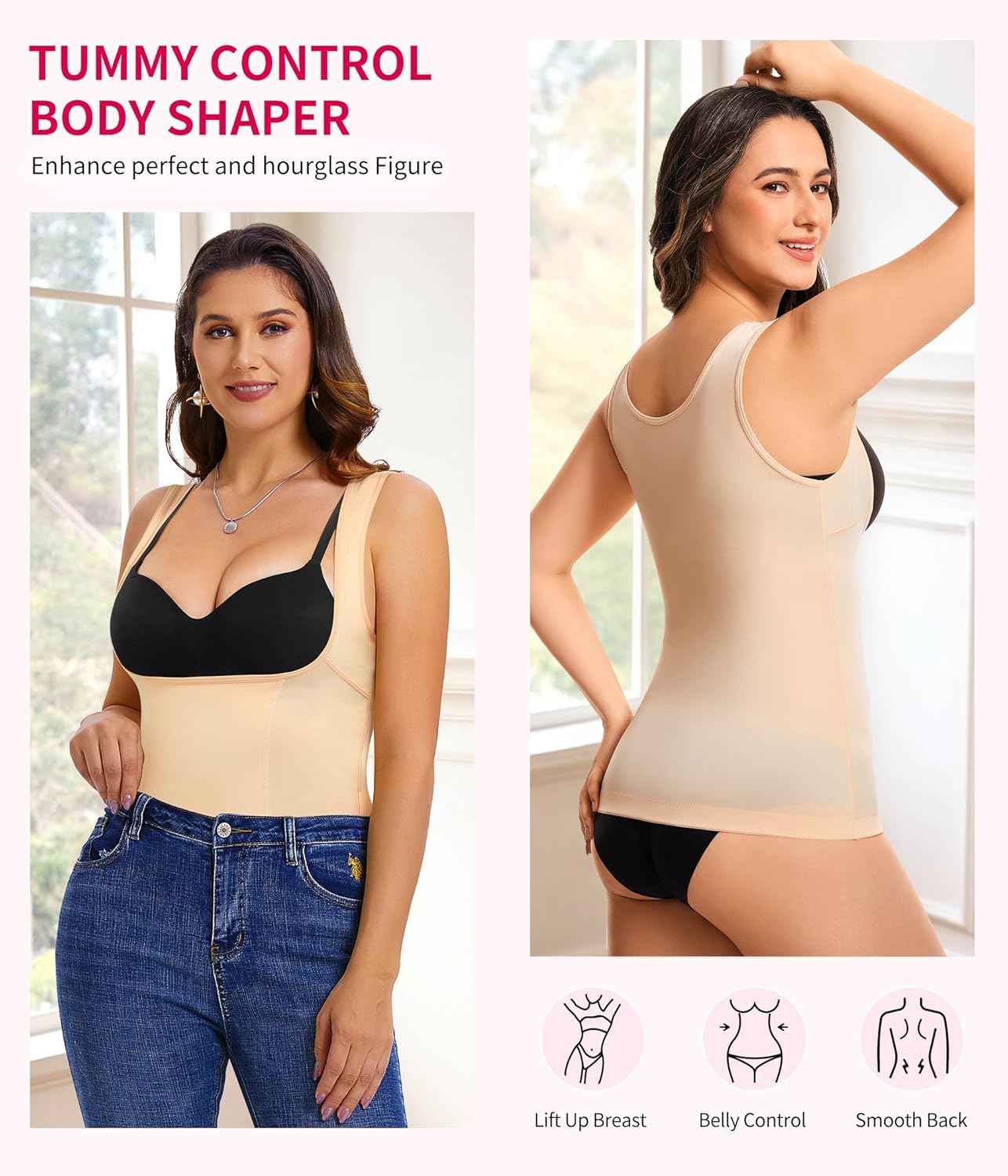 Gotoly Women's Waist Cincher Tummy Control Shapewear Compression Vest Invisible Body Shaper