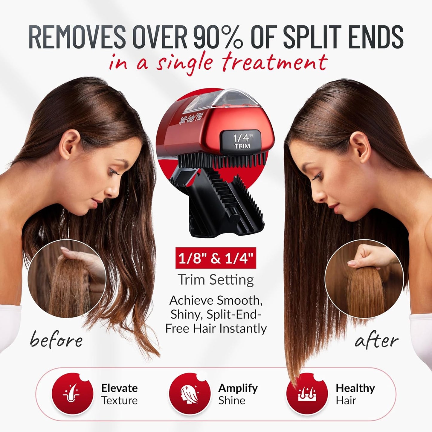Split-Ender PRO - Professional Hair Trimmer with Charging Station, Automatic Split End Remover for Frizzy, Dry, Damaged, Colored, Broken, Curly, Straight or Bleached Hair Types, Hair Styling Tool