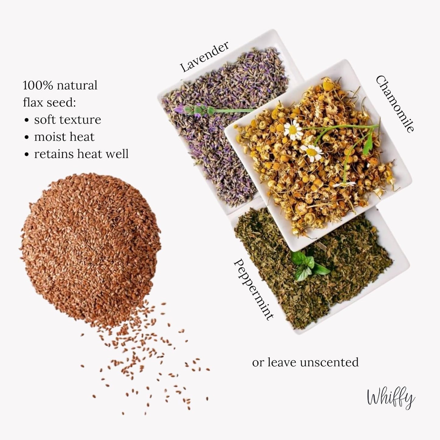 Microwave Heating Pad Filled With Flax Seed and Choice of Dried Herbs, Herbal Cold Pack, Good Size for Back Pain and Cramps, Hot and Cold Therapy, 6" x 12" (Red Fox, Lavender)