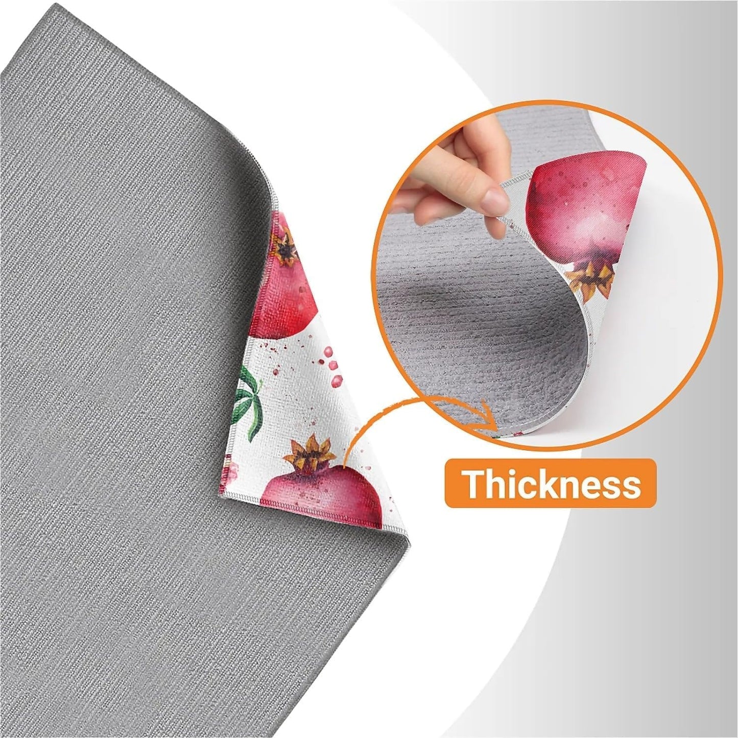 Dish Drying Mat For Kitchen Counter, Red Pomegranate Microfiber Absorbent Dish Drainer Rack Pad Reusable Large 18x24in Drying Mat