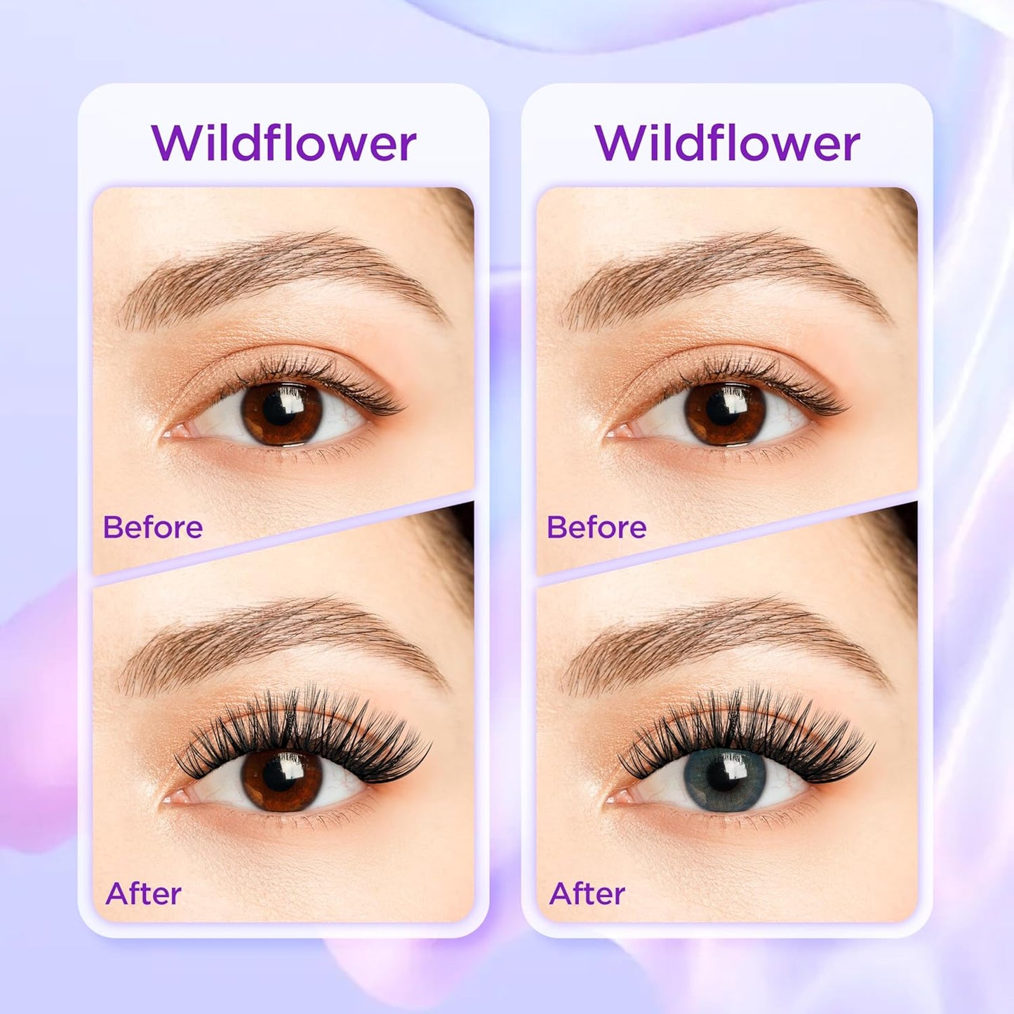 Lash Extension Kit DIY Lash Clusters Kit Eyelash Extensions Individual Lashes Extensions with (BondSeal,Tweezers,Remover,144Pcs,Wildflower,8-16)