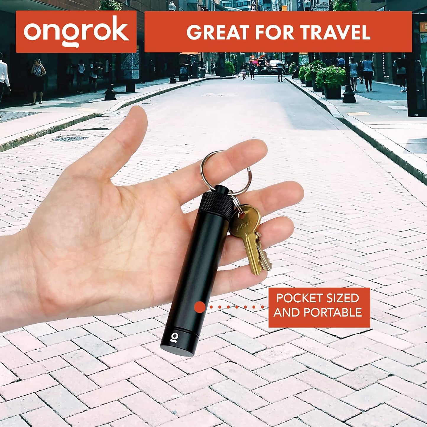 ONGROK Premium Storage Tube, Keychain, Pocket-Sized, Airtight, Aluminum Metal Holder and Case (Black)