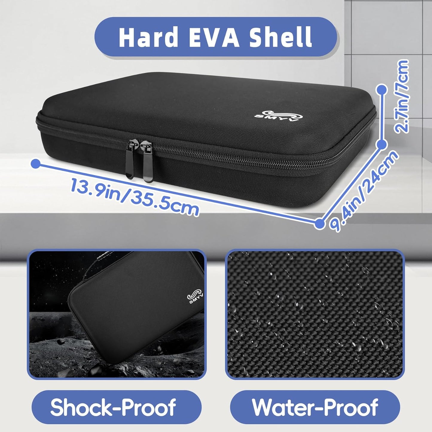 SMYV Barber Bags for Clippers and Supplies, Sturdy Clipper Storage Case for Barber Accessories, Hair Trimmer Organizer for Men Razor Guard Grooming Kits (Case Only)