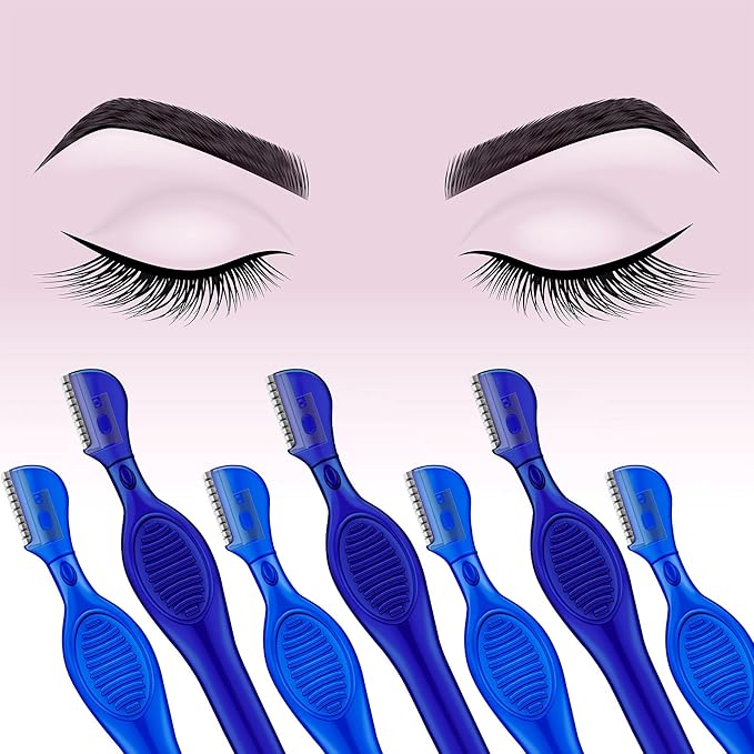 Mudder 28 Pcs Eyebrow Razor Knife Shaver Trimmer Shaver Multipurpose Exfoliating Tool Facial Hair Removal for Women Valentine Gift Giving(Blue,Royal Blue)