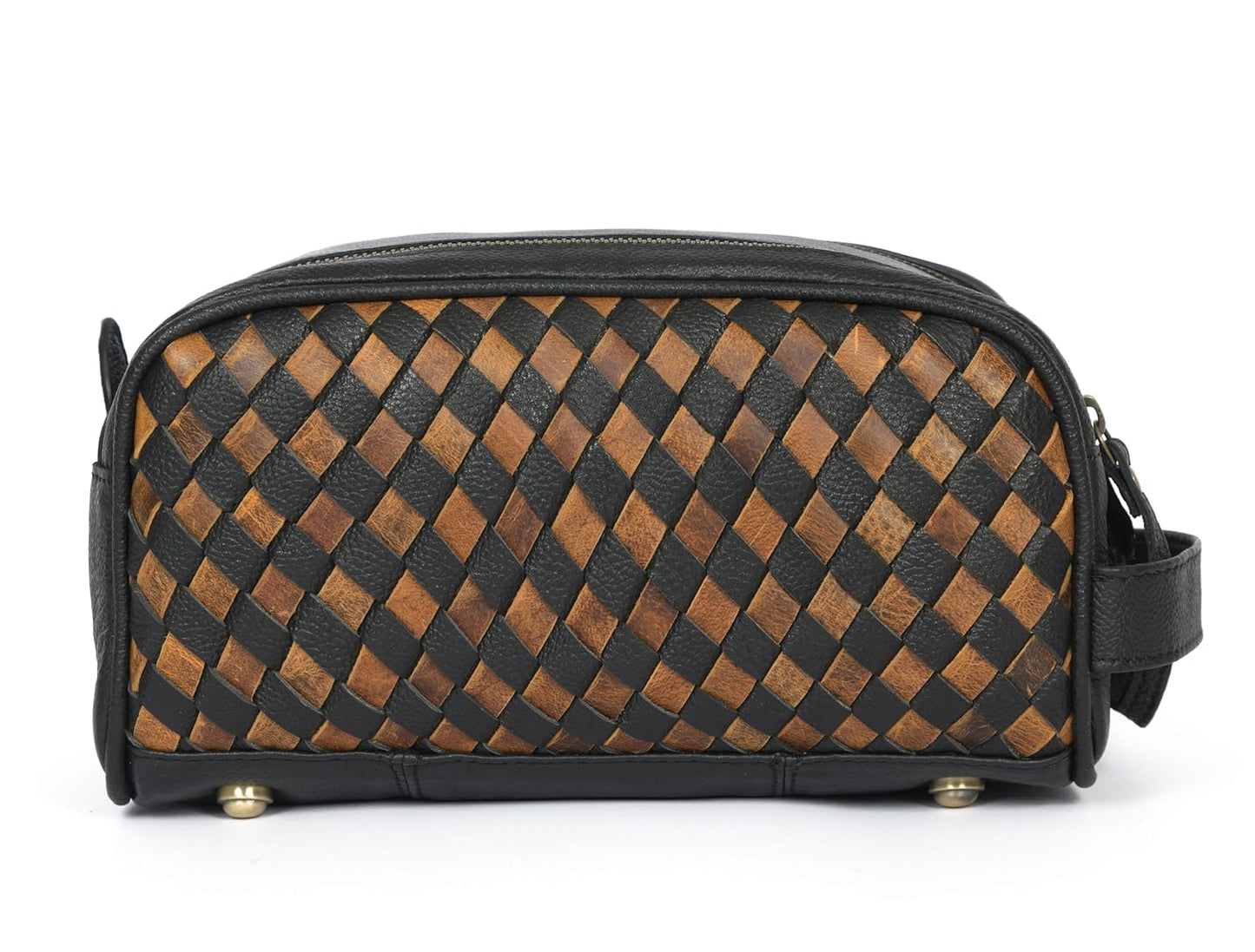 10" Premium Leather Toiletry Travel Pouch With Waterproof Lining | King-Size Handcrafted Vintage Dopp - Kit Gift for Father's Day By Aaron Leather Goods