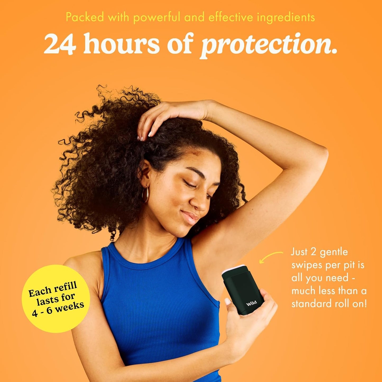 Wild - The Full Monty Starter Kit - Black Case with Refills in a Variety of Fresh Scents 5 x 1.4oz - Refillable Deodorant & Aluminum Free - Long Lasting Protection - Vegan