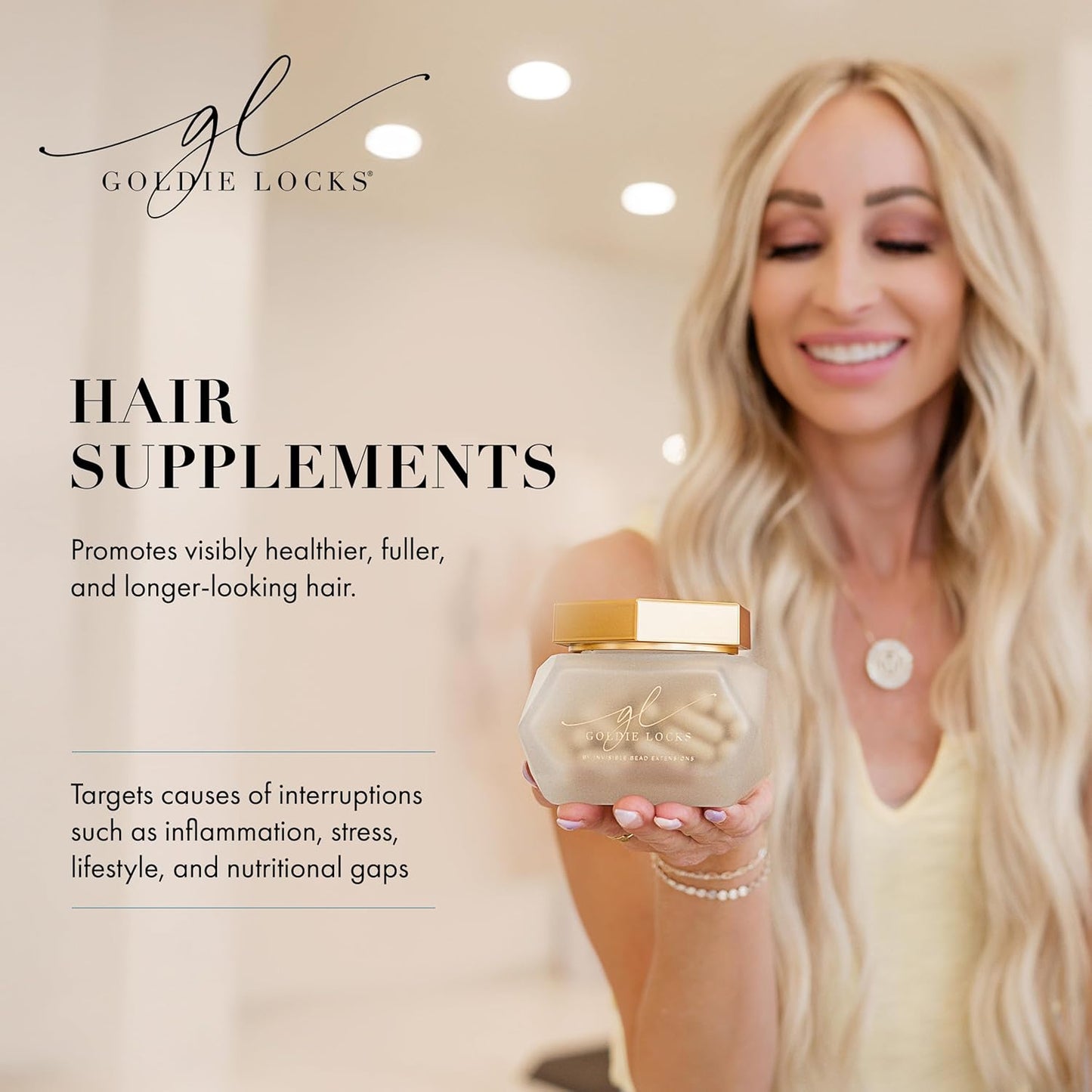 Goldie Locks Hair Growth Supplements Original Formula | Promotes Stronger & Healthier Hair | Vitamins That Enhance Hair, Skin, and Nails