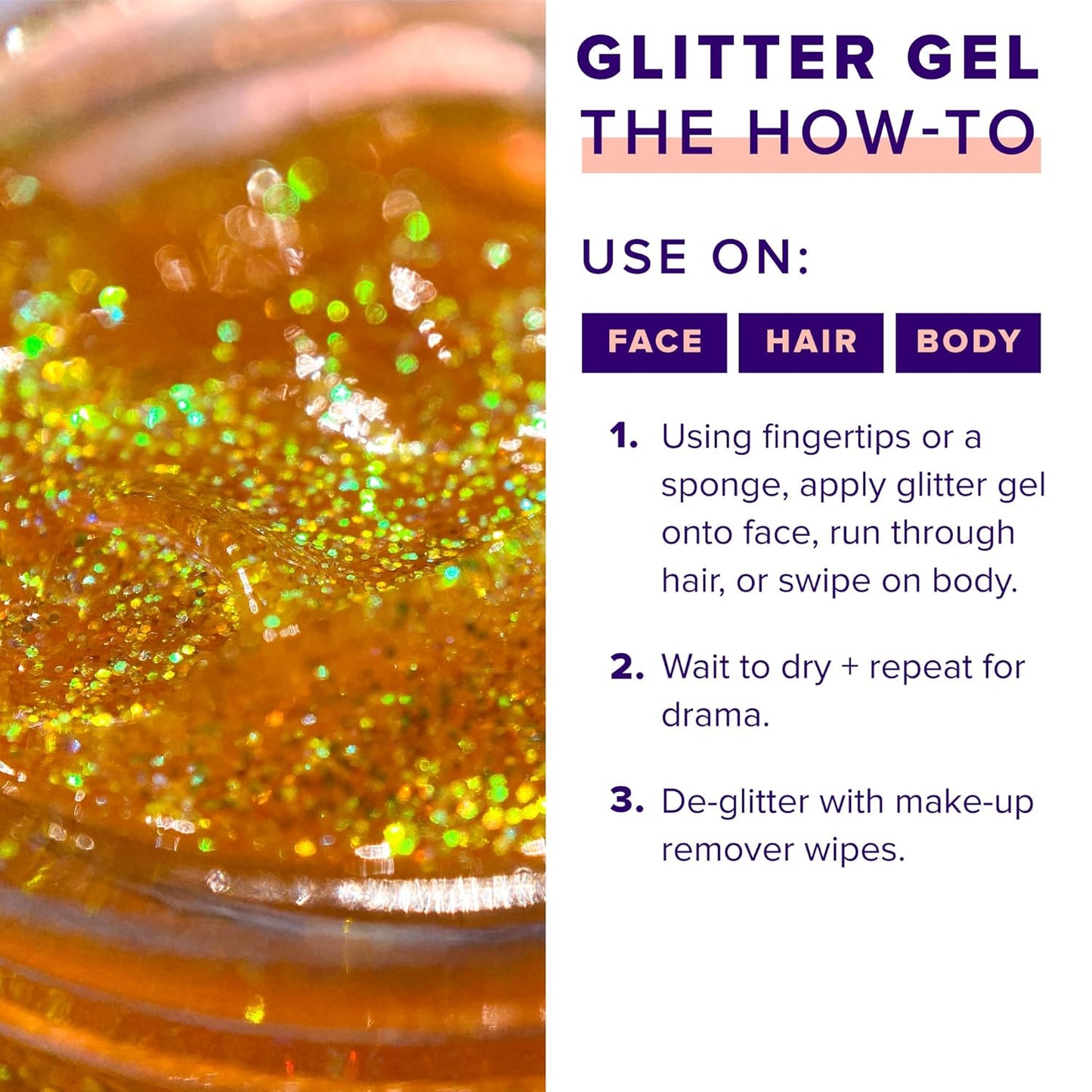 UNICORN SNOT Holographic Face Glitter & Body Glitter Gel: Glitter Makeup, Hair Glitter, Festival Rave and Anime Cosplay, Halloween Costume Makeup - Vegan & Cruelty Free, 1.7 oz Orange Glitter (Fire)