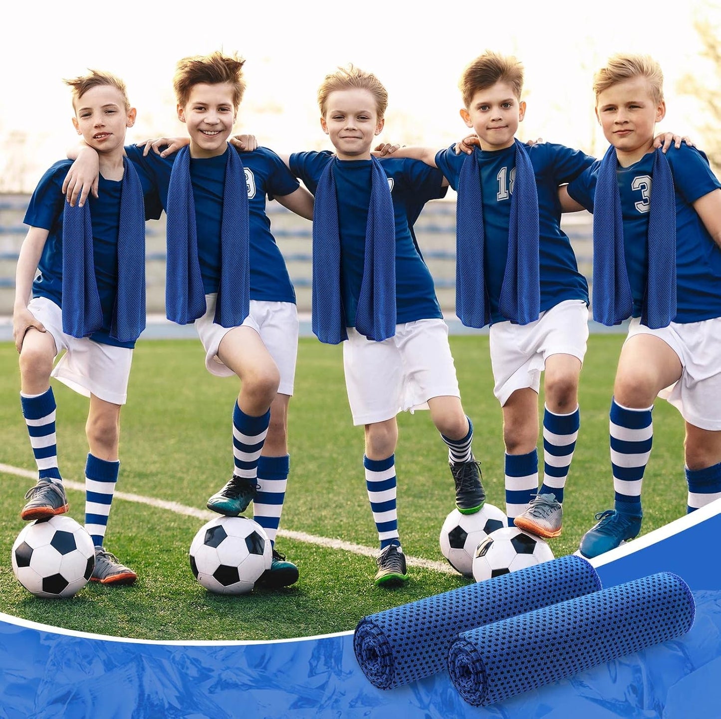 Hosuly 30 Pack Cooling Towels, 40"x12" Ice Breathable Soft Chilly Sweat Rag Microfiber Workout Rags for Gym Cooling Towels for Neck and Face for Yoga Golf Sport Running