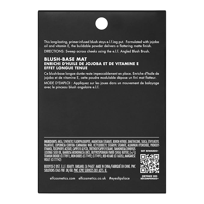 e.l.f Primer-Infused Blush, Long-Wear, Matte, Bold, Lightweight, Blends Easily, Contours Cheeks, Always Rosy, All-Day Wear, Vegan & Cruelty-Free