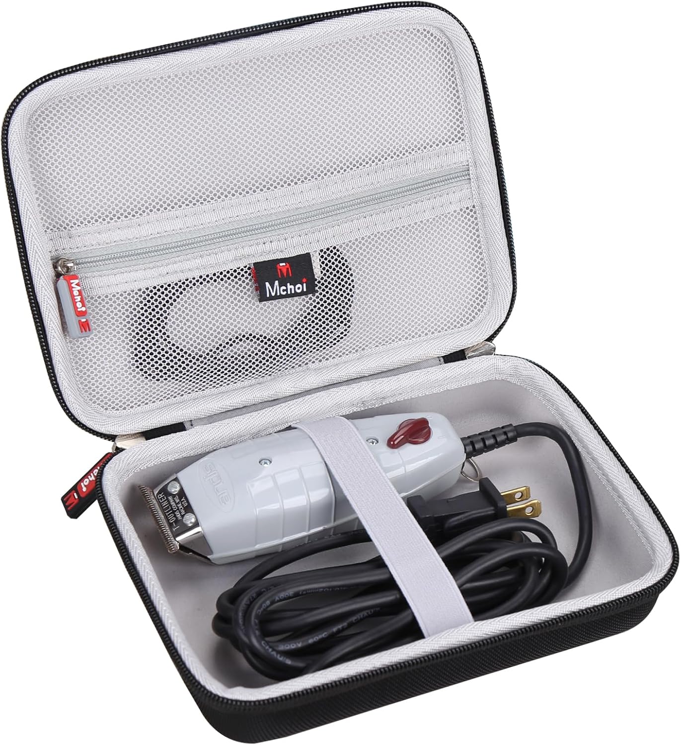 Mchoi Hard Portable Case for Andis Professional T-Outliner Beard/Hair Trimmer, Model GTO 04710/04603/ 04775, with Mesh Pocket for Combs and Accessories, Case Only