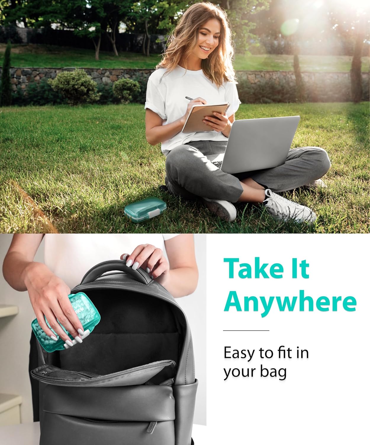 Travel Pill Organizer – Compact Medicine Kit for Purse, Portable Pharmacy Pill Box with Labels, Moisture-Proof Vitamin & Supplement Holder with 7 Secure Compartments for Home & Travel