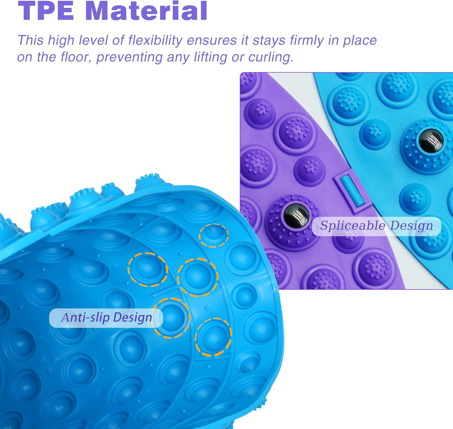 Multi-Purpose Foot Massage Mat with Reflexology Nodes & Magnetic Therapy, Relieve Stress, Improve Circulation, and Enhance Relaxation (Pink)