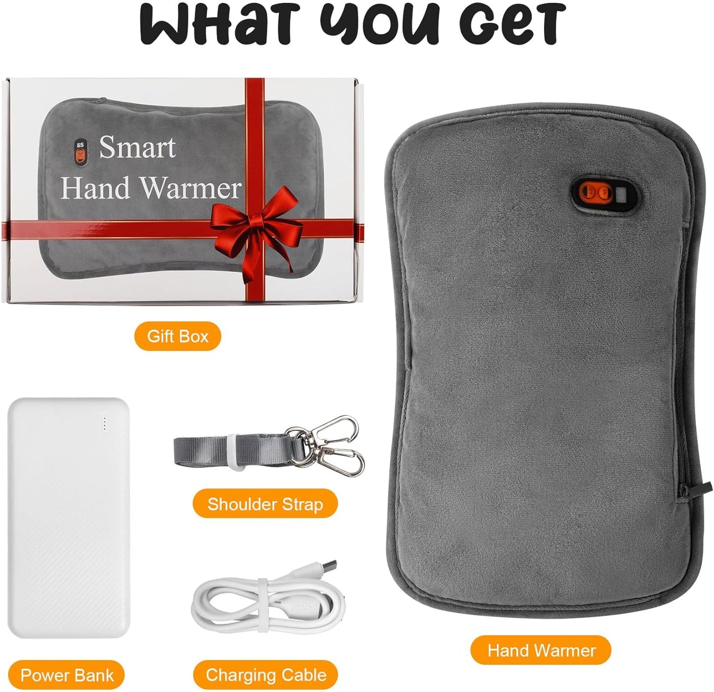 Hand Warmers Rechargeable, Electric Hand Warmer with 10000mAh Power Bank, Double-Sided Heating, Graphene Heated Gloves, Hand Warmers for Women, Indoor, Outdoor, Hunting, Camping