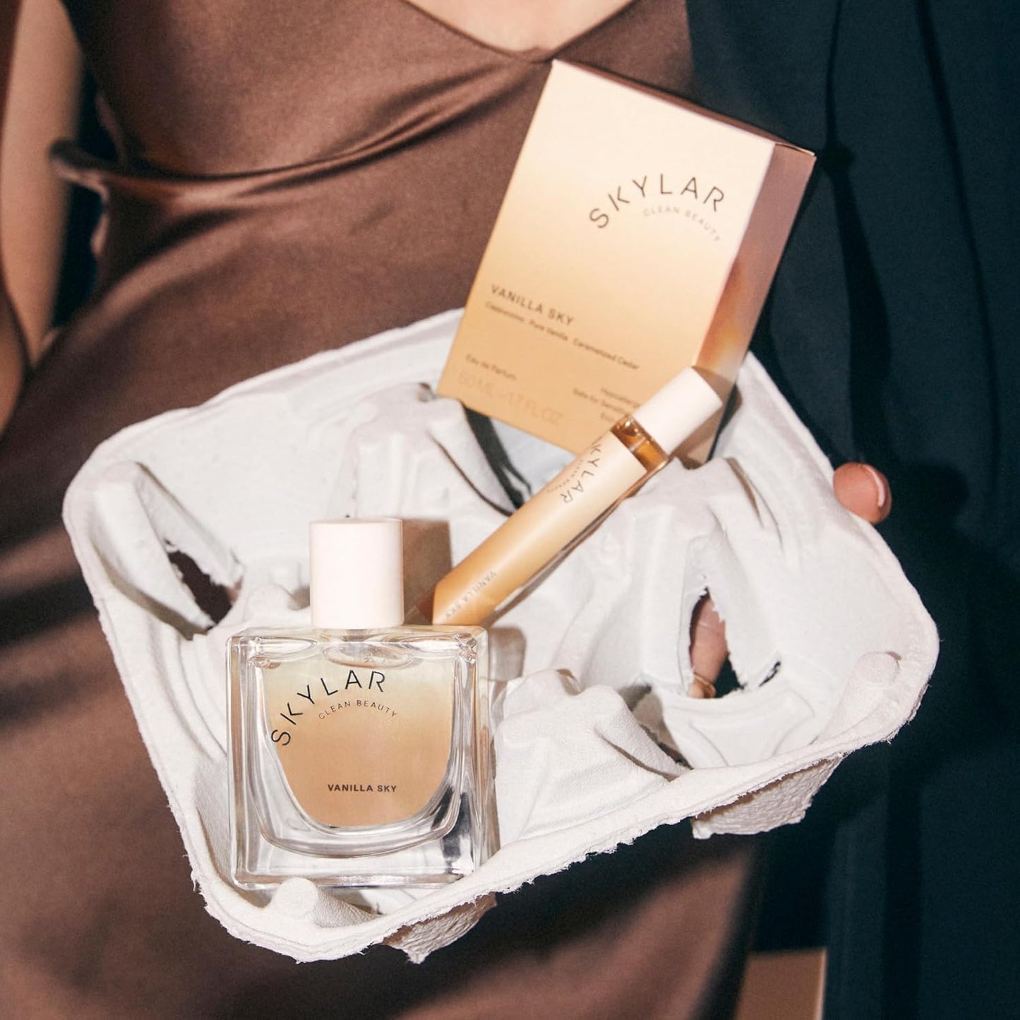 Skylar Vanilla Sky Eau de Parfum -Hypoallergenic & Clean Perfume for Women & Men, Vegan & Safe for Sensitive Skin-Notes of Cappuccino, Vanilla & Caramelized Cedar - 10mL /0.33 Fl oz