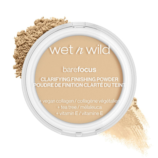wet n wild Bare Focus Clarifying Finishing Powder | Matte | Pressed Setting Powder Light-Medium