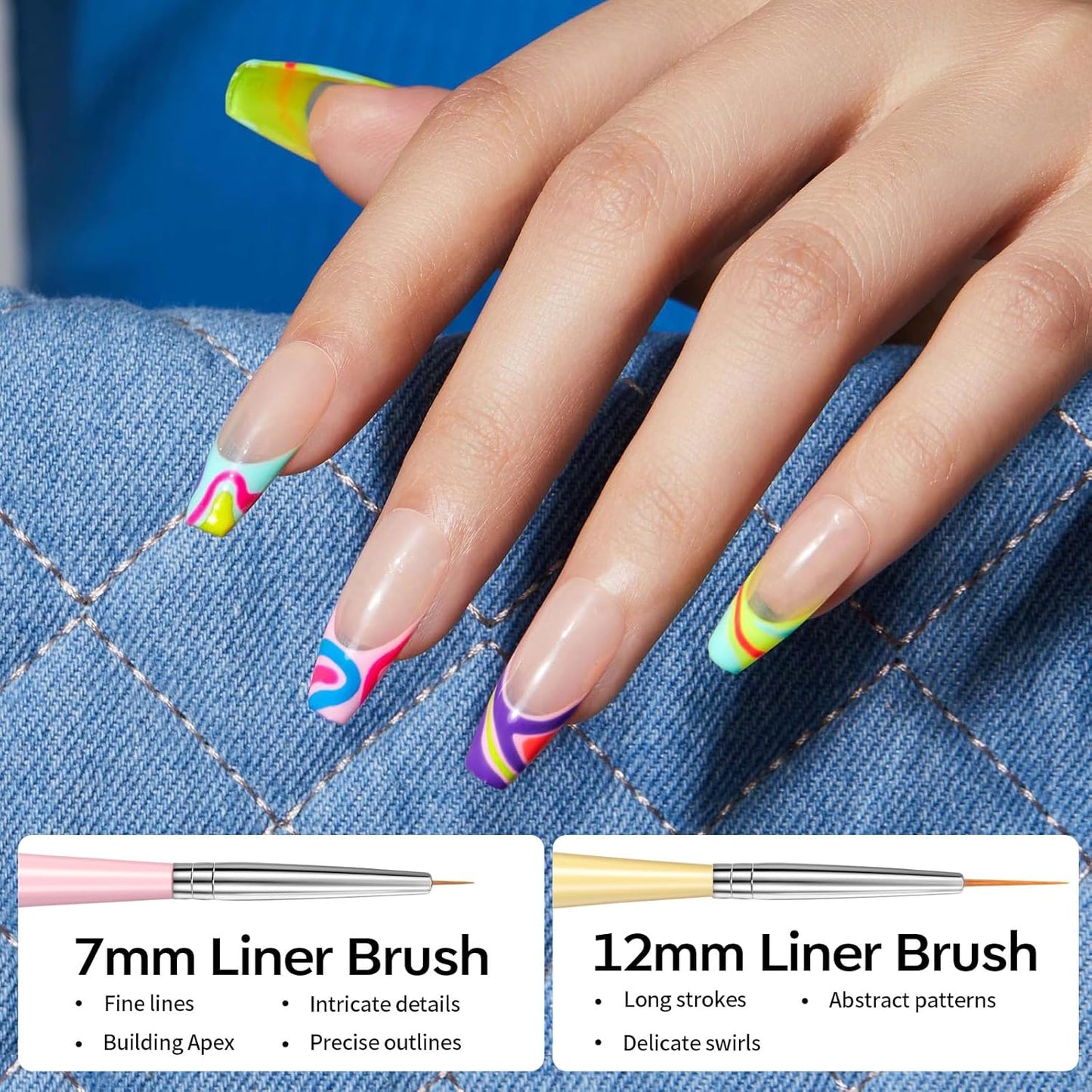 Modelones Nail Art Brushes Set, Nail Brush kit Gel Polish, Extension Gel, Liner, Clean up, Carving, Apex Building, Dotting Pens Professional Tools for Drawing Painting 3D Design Salon & DIY Use