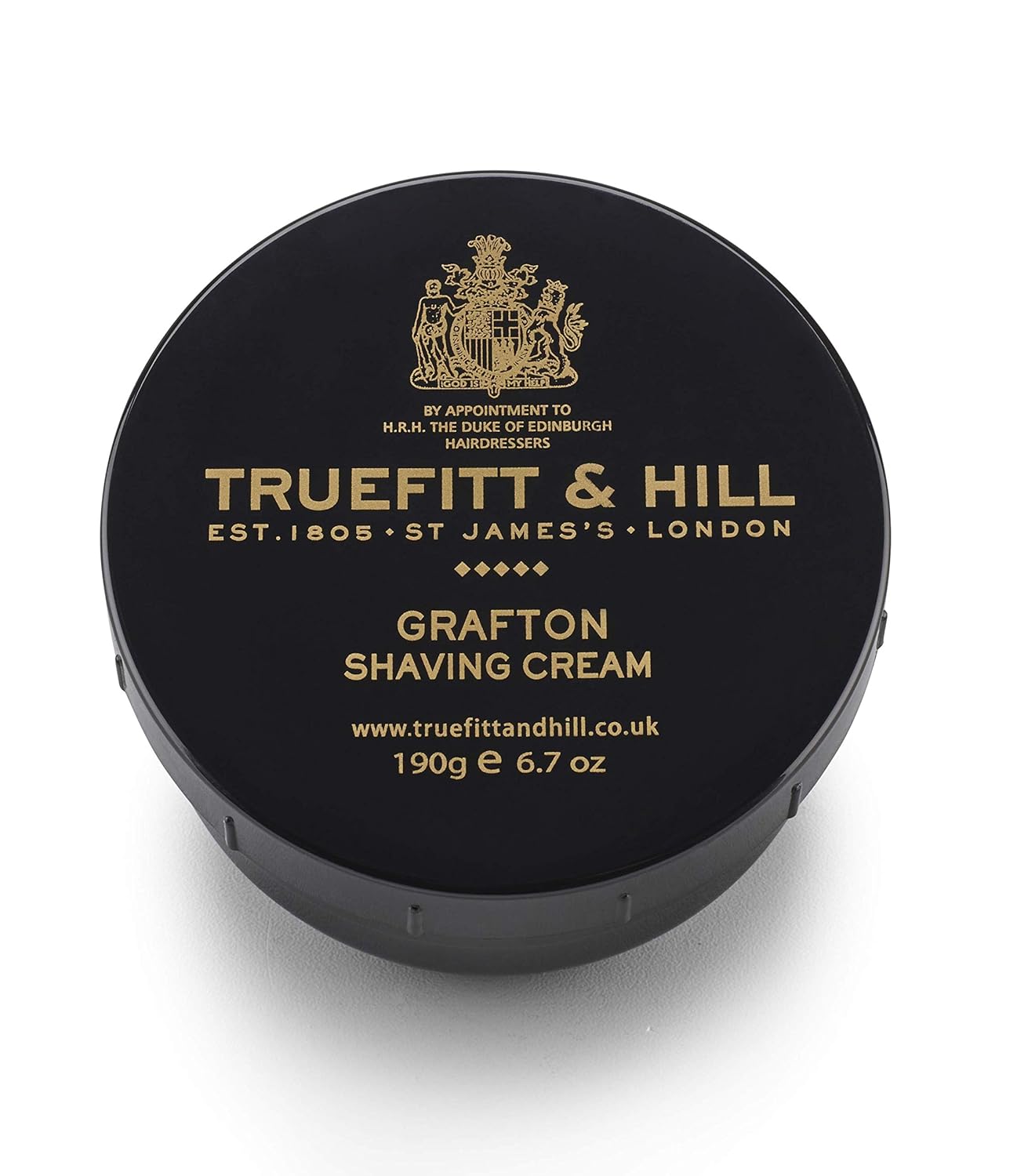 Truefitt & Hill Shaving Cream Bowl - Grafton - Premium Glycerin-Based Lather, Smooth Glide, and Hydration for a Luxurious Shave - 6.7 oz.